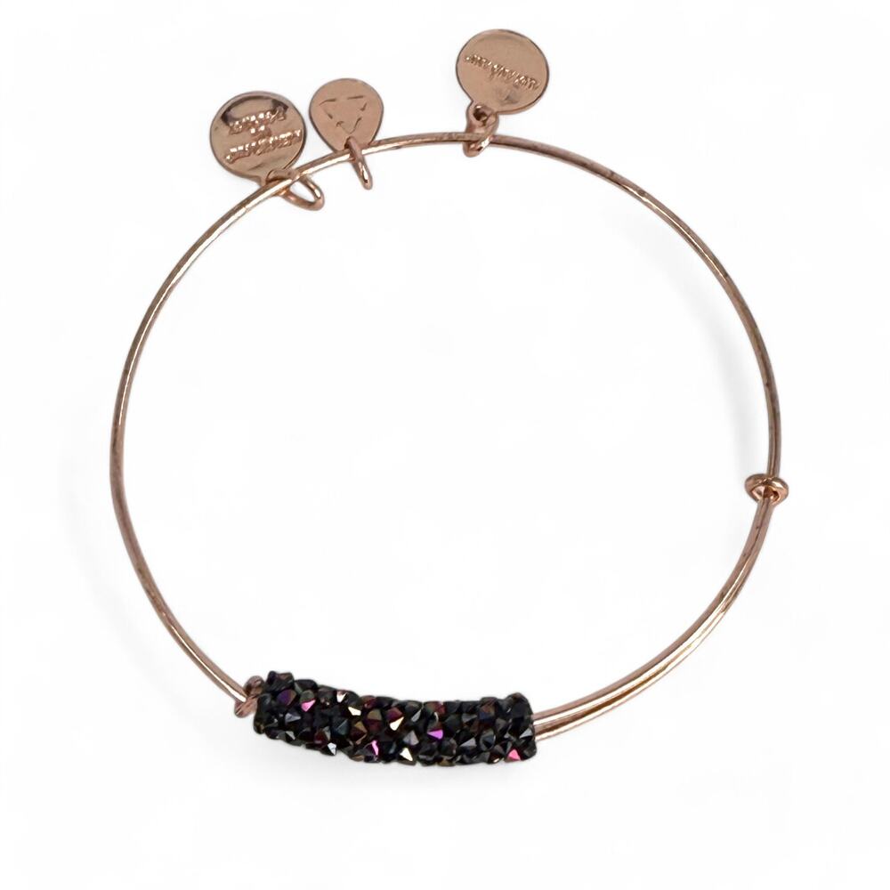 Alex and Ani Meteor Shower Fine Rocks Bangle Rose Gold Tone Bracelet